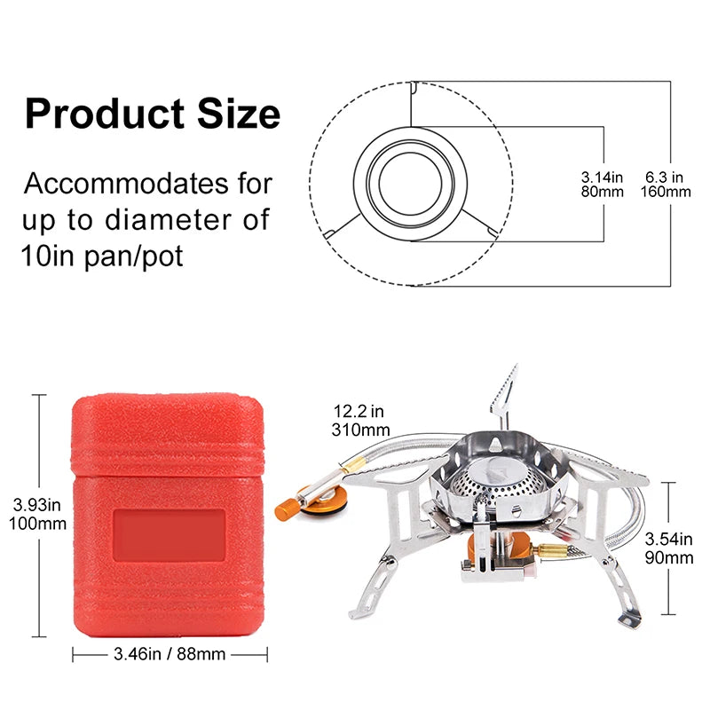 Widesea Camping Wind Proof Gas Burner