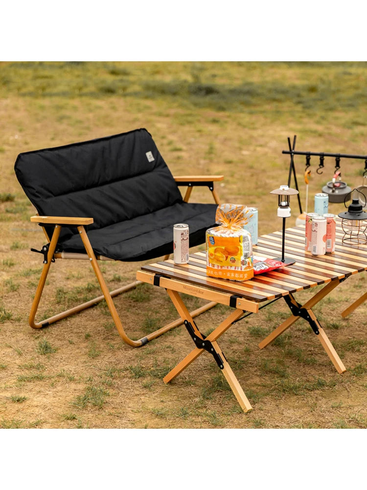 Outdoor Love Seat Mat With Fasten Strap Chair Cushion