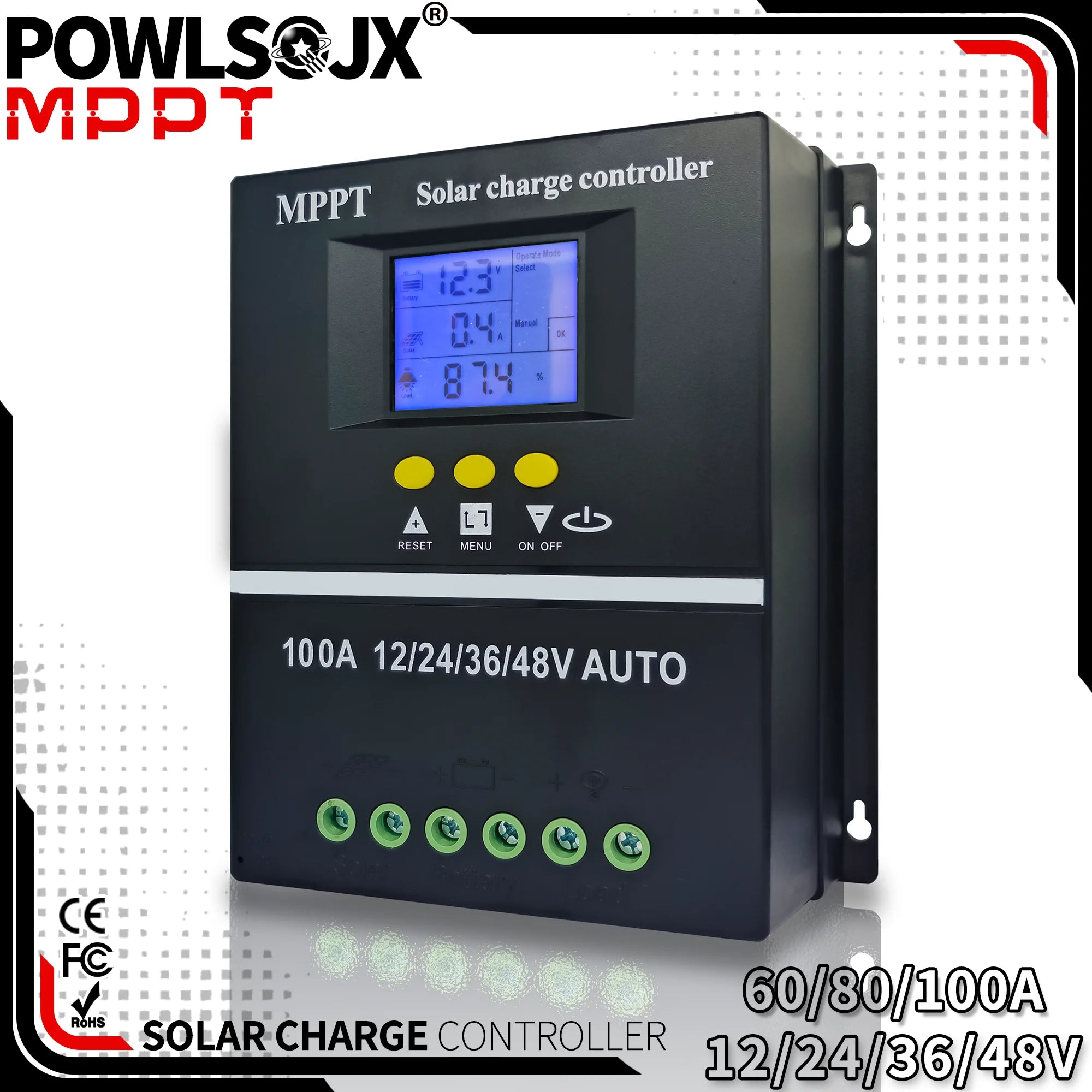 POWLSOJX MPPT Solar Charge