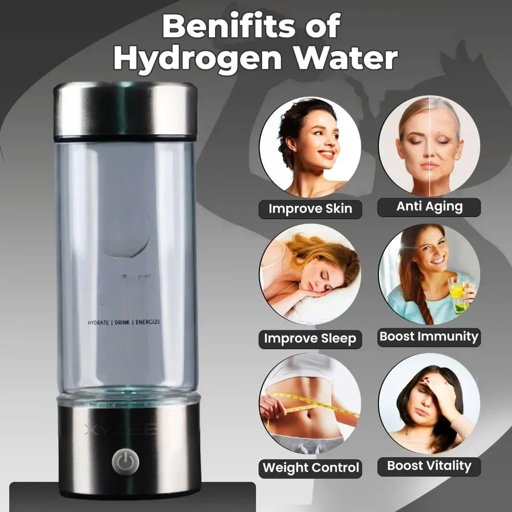 Portable Rechargeable Hydrogen Water Bottle Generator