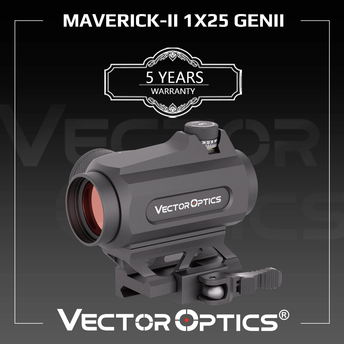 Vector Optics Maverick-II 1x25 GenII Red Dot Sight With Motion Sensor