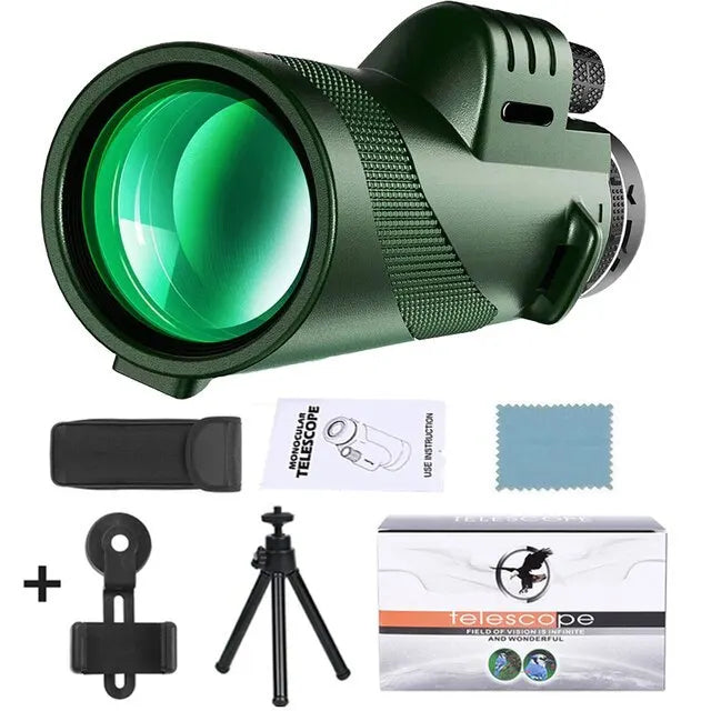 80x100 HD Zoom Powerful Monocular Telescope,