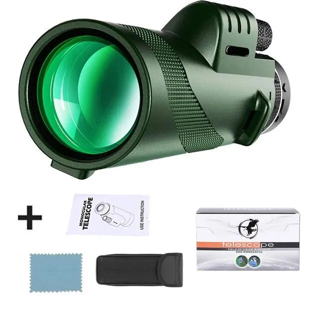 80x100 HD Zoom Powerful Monocular Telescope,