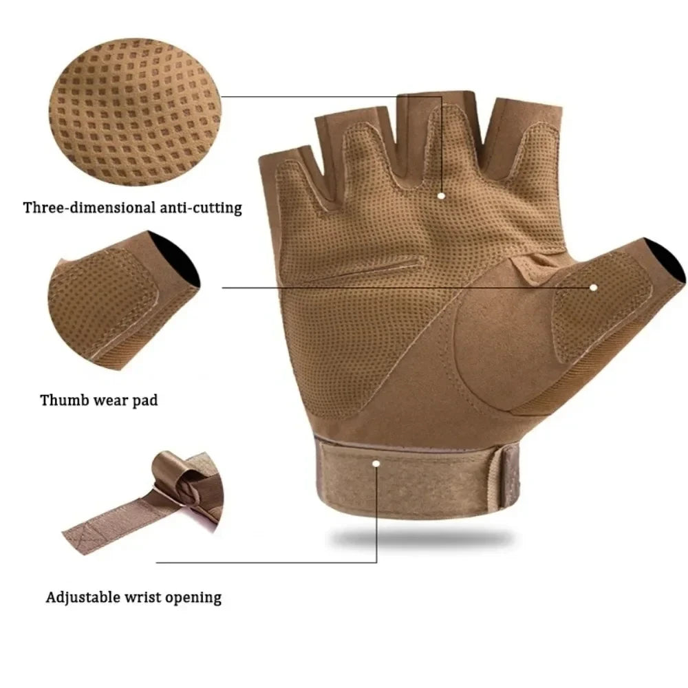 Half Finger Paintball Outdoor Tactical  Gloves