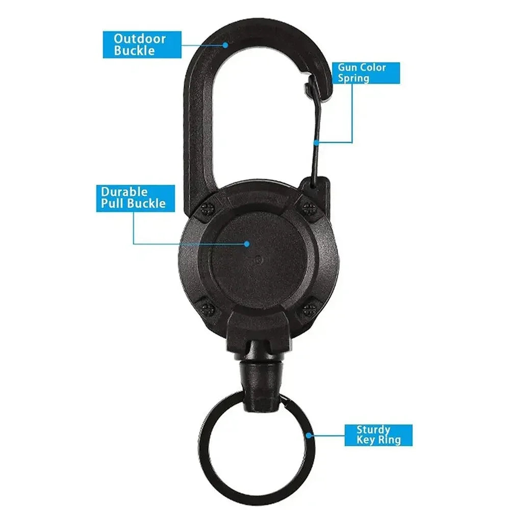 Automatic Heavy Duty Retractable Wire Rope Carabiner