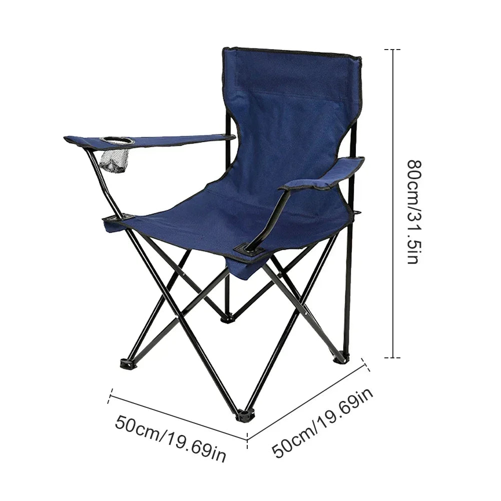 Camping Folding Chair Fishing Chair with Carrying Bag & Armrest