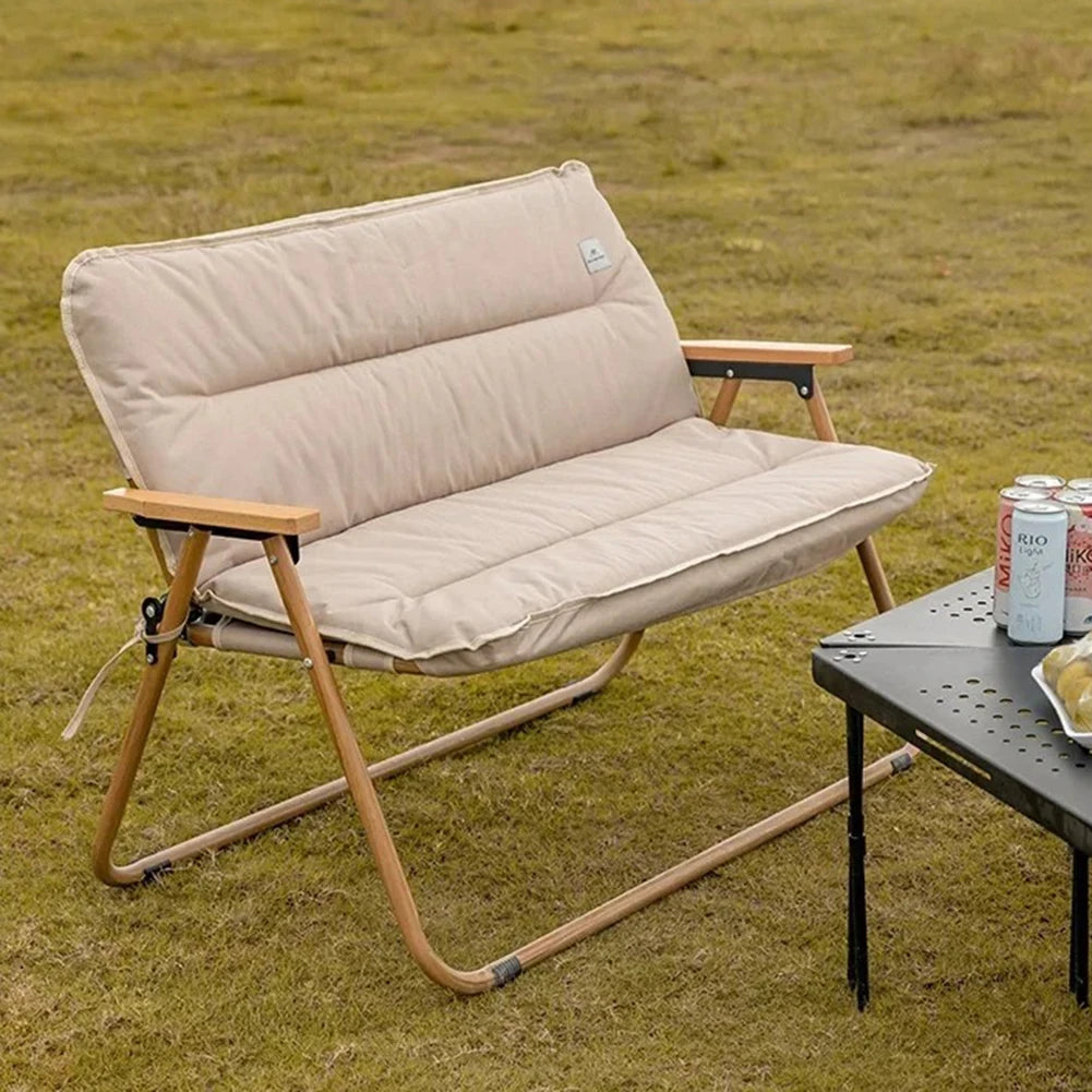 Outdoor Love Seat Mat With Fasten Strap Chair Cushion