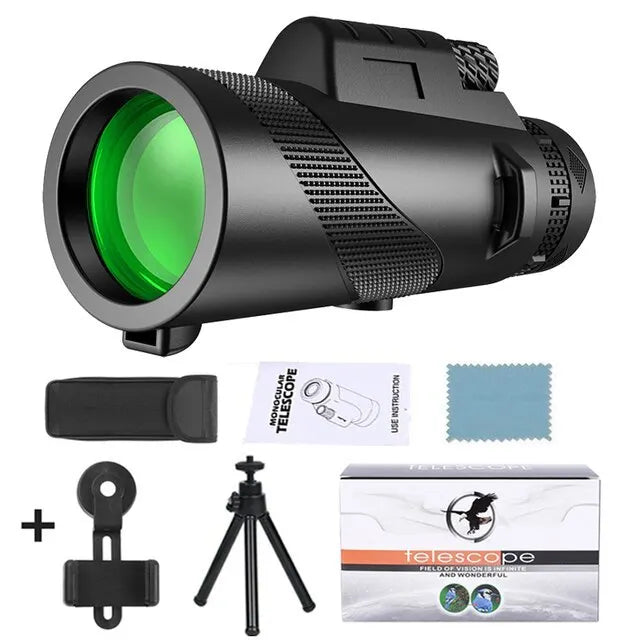 80x100 HD Zoom Powerful Monocular Telescope,