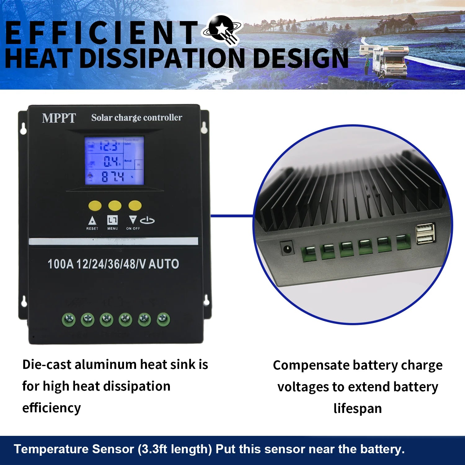 POWLSOJX MPPT Solar Charge