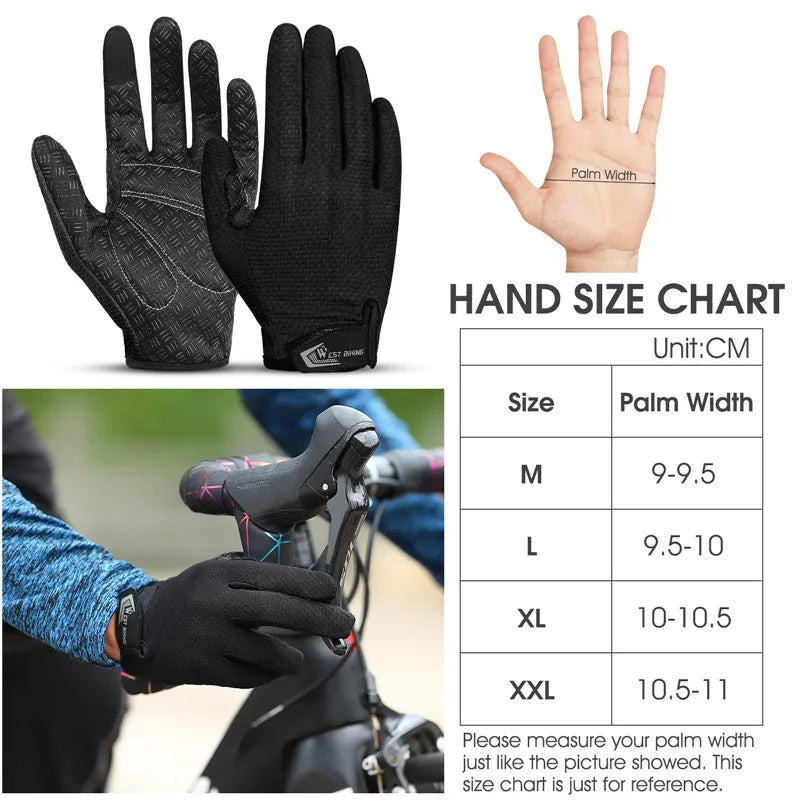 WEST BIKING Summer Cycling Full Finger Gloves