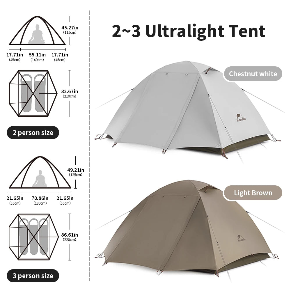 Naturehike 2-3 Person Ultralight Camping Tent