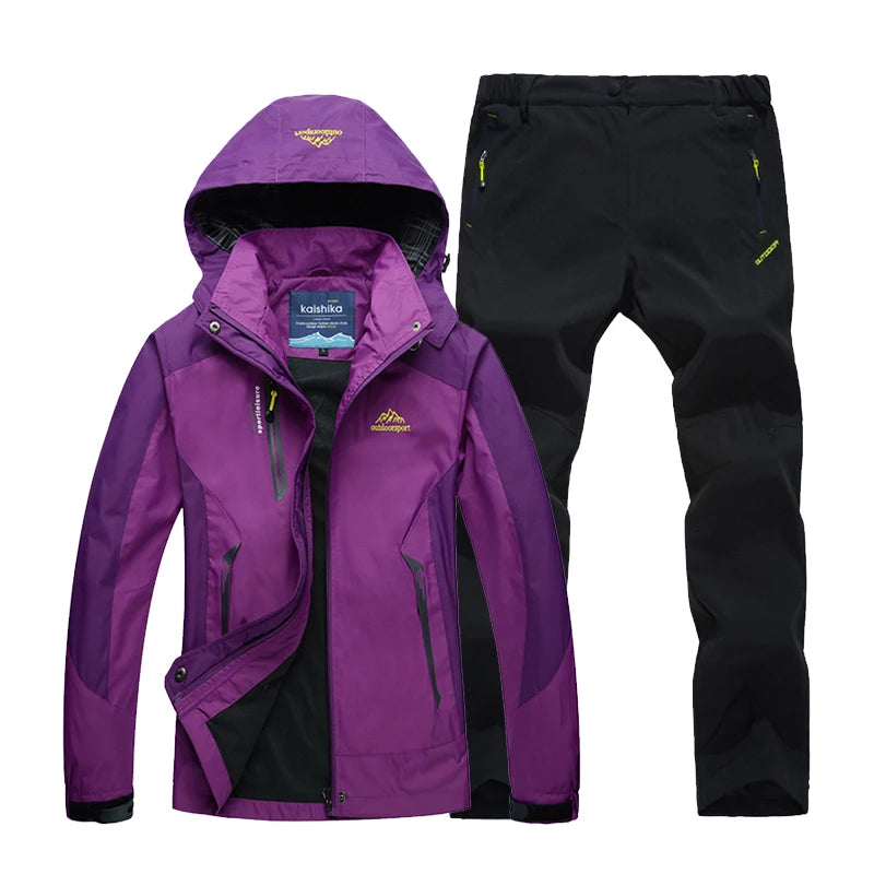 Women Autumn Trekking Hiking Jacket and Pants