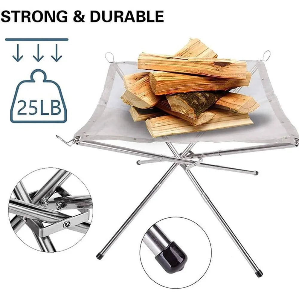 Stainless Steel Outdoor Camping Campfire Fire Rack