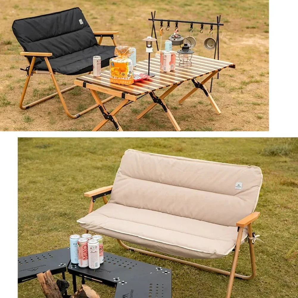 Outdoor Love Seat Mat With Fasten Strap Chair Cushion