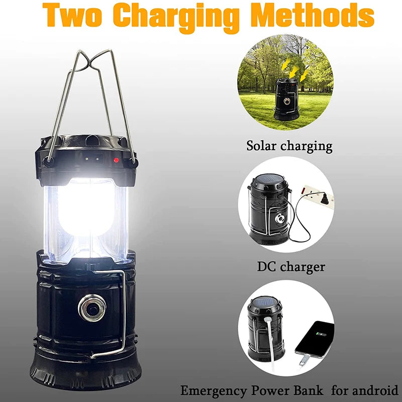 Rechargeable Solar Power LED Telescopic Flashlight