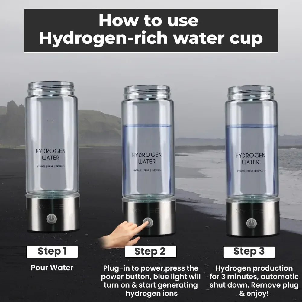 Portable Rechargeable Hydrogen Water Bottle Generator